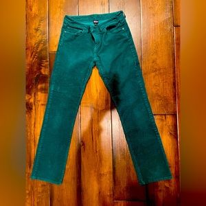 Teal, Green Patagonia mid rise corduroy jeans, size 28 regular